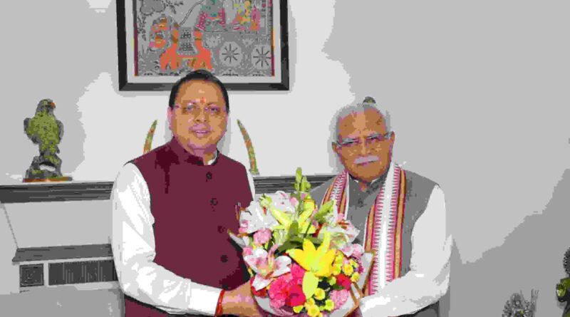 केंद्रीय मंत्री खट्टर से CM धामी ने की मुलाकात,कई परियोजनाओं को लेकर हुई बात
