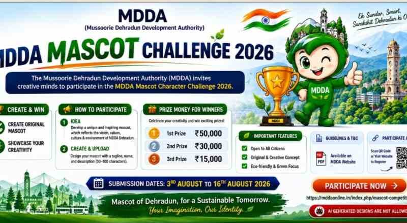 MDDA का शुभंकर और स्लोगन बनाने पर मिलेगा इनाम,AI से बने डिजाइन नहीं होंगे मान्य